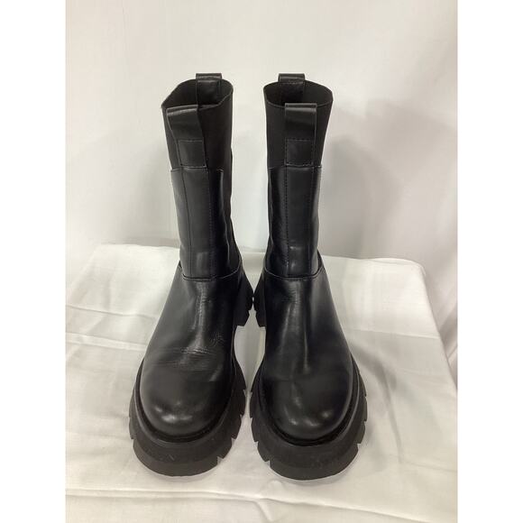 3.1 Phillip Lim 'Kate' Black Lug Sole Combat Boots Size 8 - Picture 2 of 5